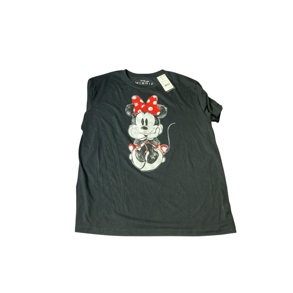 NWT Minnie Mouse Disney XXL Womens Short Sleeve Shirt Black Minnie Graphic